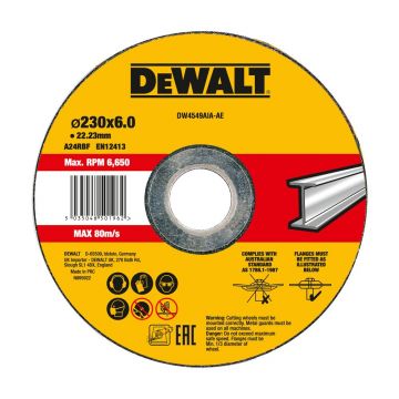 Disc polizare metal DeWalt DW4549AIA, 230 x 6.0 x 22.23 mm