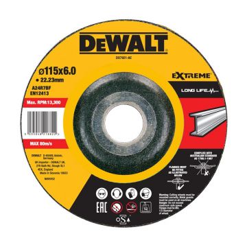 Disc polizare metal DeWalt DX7921, 115 x 6.0 x 22.23 mm, seria Extreme