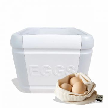 Organizator cu sertare speciale pentru depozitarea oualelor, Naimeed D5310,18x34x14cm, Alb