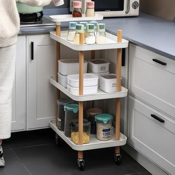 Raft multifunctional, 3 niveluri, Naimeed D5285, Alb, 50x36x86cm