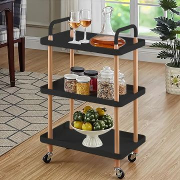 Raft multifunctional, 3 niveluri, Naimeed D5291, Negru, 53x35x87cm