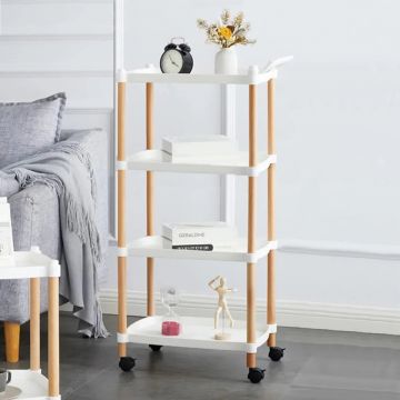 Raft multifunctional, 4 niveluri, Naimeed D5286, Alb, 48x32x108cm