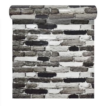 Rola panou autoadeziv, Naimeed D5683, design modern, 2mm grosime, 60x300cm, Alb/Negru