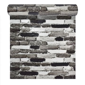 Rola panou autoadeziv, Naimeed D5683, design modern, 2mm grosime, 60x300cm, Alb/Negru