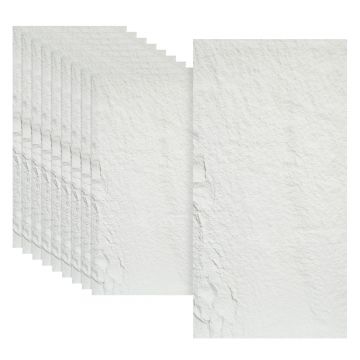 Set 10 x Panou Decorativ 3D, Naimeed D5733, ultrausor, design elegant, PU, 120 x 60 x 3 cm, Alb