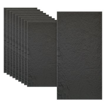 Set 10 x Panou Decorativ 3D, Naimeed D5736, ultrausor, design elegant, PU, 120 x 60 x 3 cm, Negru