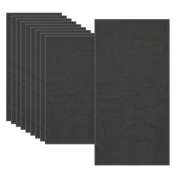 Set 10 x Panou Decorativ 3D, Naimeed D5746, ultrausor, design elegant, PU, 120 x 60 x 3 cm, Negru