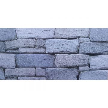 Set 12 panouri decorative, SXP + PVC, autoadezive, imitatie mozaic de caramida cu textura in relief, Naimeed D2949-model-6, 60x30x0.5 cm, Albastru