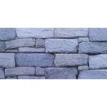 Set 12 panouri decorative, SXP + PVC, autoadezive, imitatie mozaic de caramida cu textura in relief, Naimeed D2949-model-6, 60x30x0.5 cm, Albastru