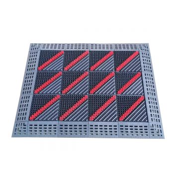 Set 12 placi pardoseala modulara si accesorii din PP, Naimeed D4534, Rosu