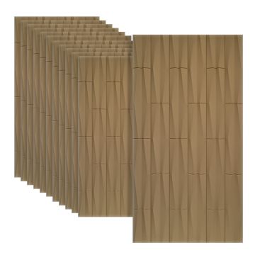 Set 12 x Panou Decorativ 3D, Naimeed D5774, ultrausor, design elegant, PU, 120 x 60 x 2.5 cm, Maro