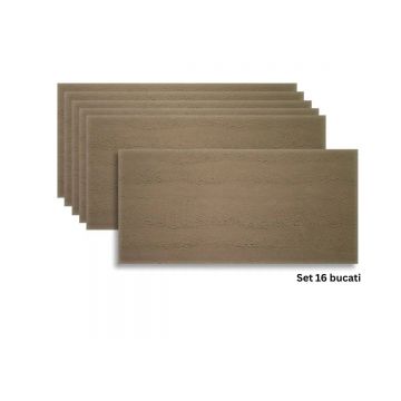 Set 16 panouri decorative din praf de piatra, Naimeed D7323, flexibile, ignifuge, strat protector ceramic, rezistente la razele UV, 120x60x0.2 cm, mar