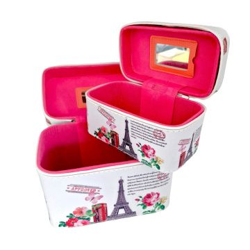 Set 2 Genti pentru cosmetice, Naimeed D269, Paris London, Multicolor