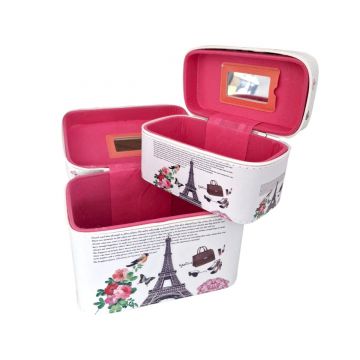 Set 2 Genti pentru cosmetice, Naimeed D269, Paris Negru