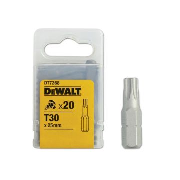 Set 20 biti TX30 X 25 mm DeWalt DT7268, calitate standard