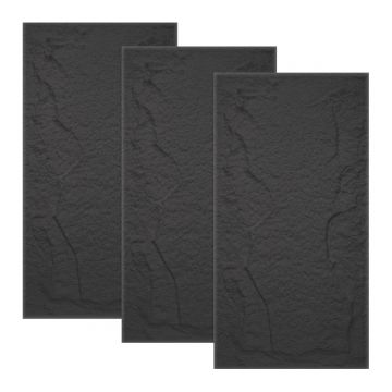 Set 3 x Panou Decorativ 3D, Naimeed D5756, ultrausor, design elegant, PU, 120 x 60 x 5 cm, Negru