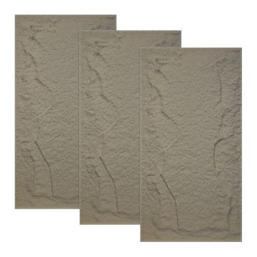 Set 3 x Panou Decorativ 3D, Naimeed D5757, ultrausor, design elegant, PU, 120 x 60 x 5 cm, Maro