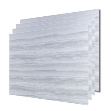 Set 4 panouri decorative, Autoadeziv, suprafata acoperita 1.44 mp, Naimeed D3514, 60x60 cm, Marmura Gri