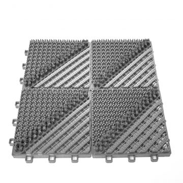 Set 4 placi pardoseala modulara din PP, Naimeed D4533, Gri