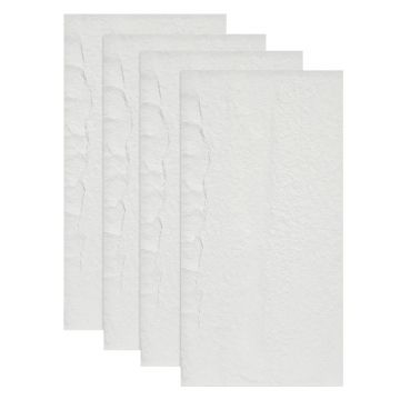 Set 4 x Panou Decorativ 3D, Naimeed D5738, ultrausor, design elegant, PU, 120 x 60 x 3 cm, Alb