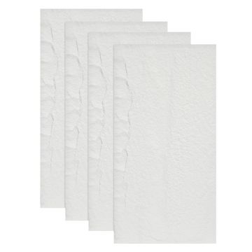 Set 4 x Panou Decorativ 3D, Naimeed D5738, ultrausor, design elegant, PU, 120 x 60 x 3 cm, Alb