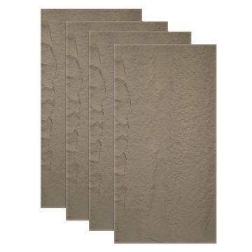 Set 4 x Panou Decorativ 3D, Naimeed D5742, ultrausor, design elegant, PU, 120 x 60 x 3 cm, Maro