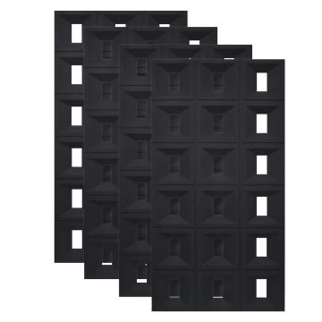 Set 4 x Panou Decorativ 3D, Naimeed D5768, ultrausor, design elegant, PU, 120 x 60 x 3 cm, Negru