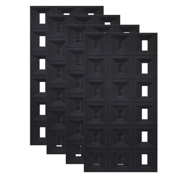 Set 4 x Panou Decorativ 3D, Naimeed D5768, ultrausor, design elegant, PU, 120 x 60 x 3 cm, Negru