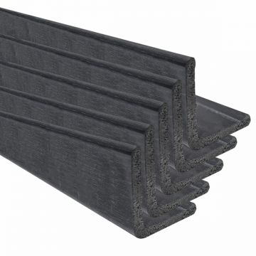 Set 5 Coltare decorative, polimer rigid, Naimeed D5511, Negru, 270x3x3cm