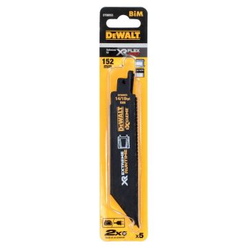Set 5 lame diverse fierastrau sabie XR Extreme Runtime Dewalt DT99553, 152 mm, 14-18 TPI