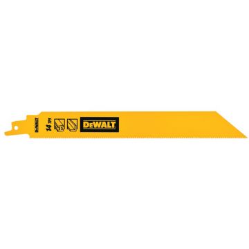 Set 5 lame fierastrau sabie Dewalt DT90387, 228 mm, 14 TPI, pentru metal