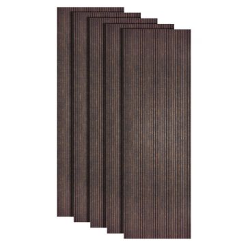 Set 5 panouri decorative, riflaj, polimer rigid, Naimeed D5460, 270x30x0.5cm, Maro