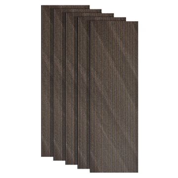 Set 5 panouri decorative, riflaj, polimer rigid, Naimeed D5465, 270x30x0.5cm, Maro