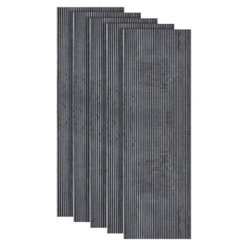 Set 5 panouri decorative, riflaj, polimer rigid, Naimeed D5466, 270x30x0.5cm, Gri