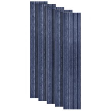 Set 5 panouri decorative, riflaj, polimer rigid, Naimeed D5469, 270x16x1cm, Albastru