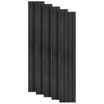 Set 5 panouri decorative, riflaj, polimer rigid, Naimeed D5470, 270x16x1cm, Negru