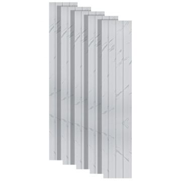 Set 5 panouri decorative, riflaj, polimer rigid, Naimeed D5471, 270x16x1cm, Alb