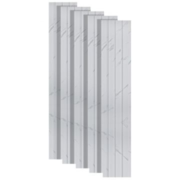 Set 5 panouri decorative, riflaj, polimer rigid, Naimeed D5471, 270x16x1cm, Alb