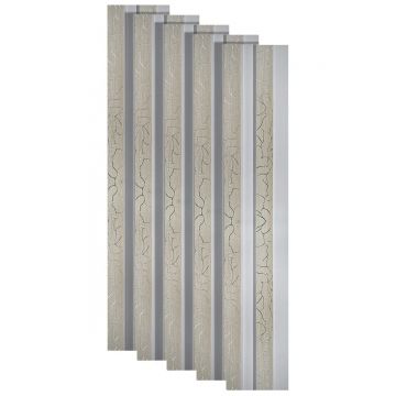 Set 5 panouri decorative, riflaj, polimer rigid, Naimeed D5474, 270x12x2cm, Alb