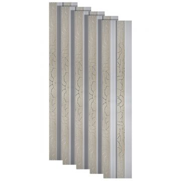 Set 5 panouri decorative, riflaj, polimer rigid, Naimeed D5474, 270x12x2cm, Alb