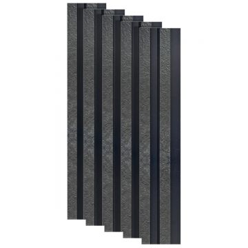 Set 5 panouri decorative, riflaj, polimer rigid, Naimeed D5478, 270x12x2cm, Negru