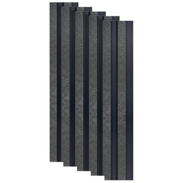 Set 5 panouri decorative, riflaj, polimer rigid, Naimeed D5478, 270x12x2cm, Negru