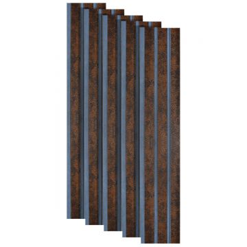 Set 5 panouri decorative, riflaj, polimer rigid, Naimeed D5480, 270x12x1cm, Maro/Albastru