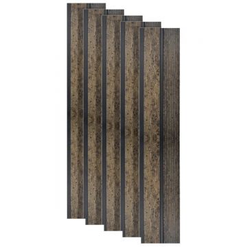 Set 5 panouri decorative, riflaj, polimer rigid, Naimeed D5484, 270x12x1cm, Maro