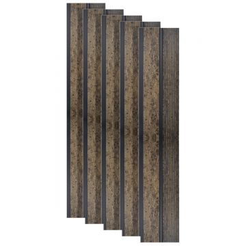 Set 5 panouri decorative, riflaj, polimer rigid, Naimeed D5484, 270x12x1cm, Maro