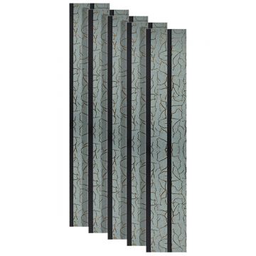 Set 5 panouri decorative, riflaj, polimer rigid, Naimeed D5488, 270x12x1cm, Turcoaz