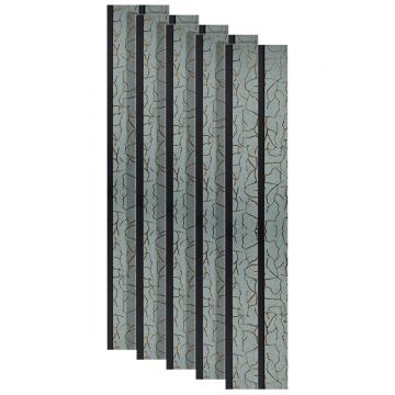 Set 5 panouri decorative, riflaj, polimer rigid, Naimeed D5488, 270x12x1cm, Turcoaz