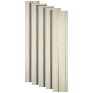 Set 5 panouri decorative, riflaj, polimer rigid, Naimeed D5491, 270x12x1cm, Alb