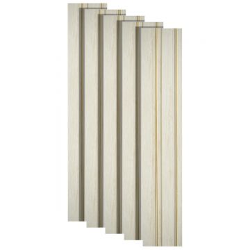 Set 5 panouri decorative, riflaj, polimer rigid, Naimeed D5491, 270x12x1cm, Alb