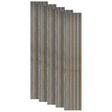 Set 5 panouri decorative, riflaj, polimer rigid, Naimeed D5495, 270x12x1cm, Gri/Maro